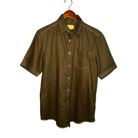 Tommy Bahama Shirt Men’s Small Black 100% Linen SS Summer Casual Resortwear - Picture 1 of 5